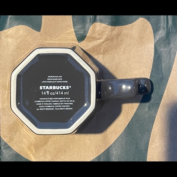 ❤️STARBUCKS Mug 2013 Iridescent Gray Metallic Octagon 14 oz. No chips no cracks. - Picture 5 of 5